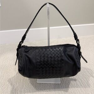 Bottega Veneta Intrecciato Rectangle Barrel Bag navy blue